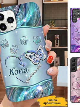 Butterflies Blessed to be called Nana Mimi Gigi Grandma Personalized Phone case SC1765