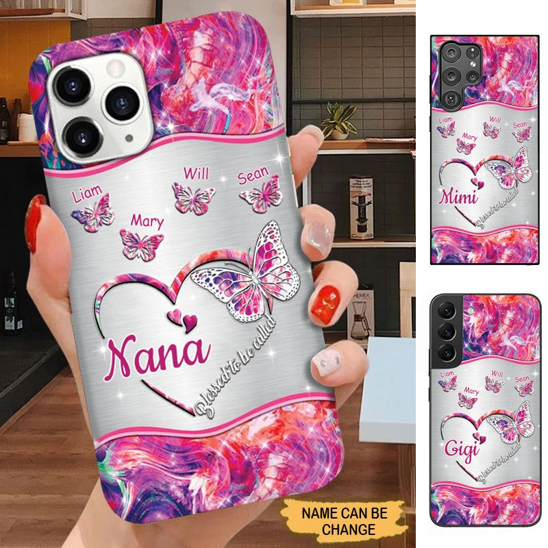 Butterflies Blessed to be called Nana Mimi Gigi Grandma Personalized Phone case SC11101 Phone case ShinyCustom Phone Case 