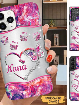 Butterflies Blessed to be called Nana Mimi Gigi Grandma Personalized Phone case SC11101