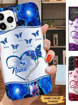 Butterflies Blessed to be called Nana Mimi Gigi Grandma Personalized Phone case SC1271