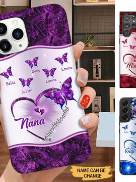 Butterflies Blessed to be called Nana Mimi Gigi Grandma Personalized Phone case SC1272