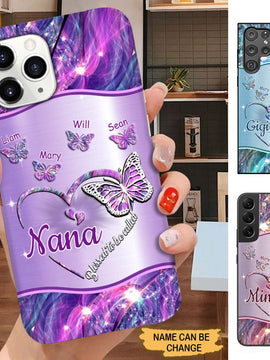 Butterflies Blessed to be called Nana Mimi Gigi Grandma Personalized Phone case SC1762