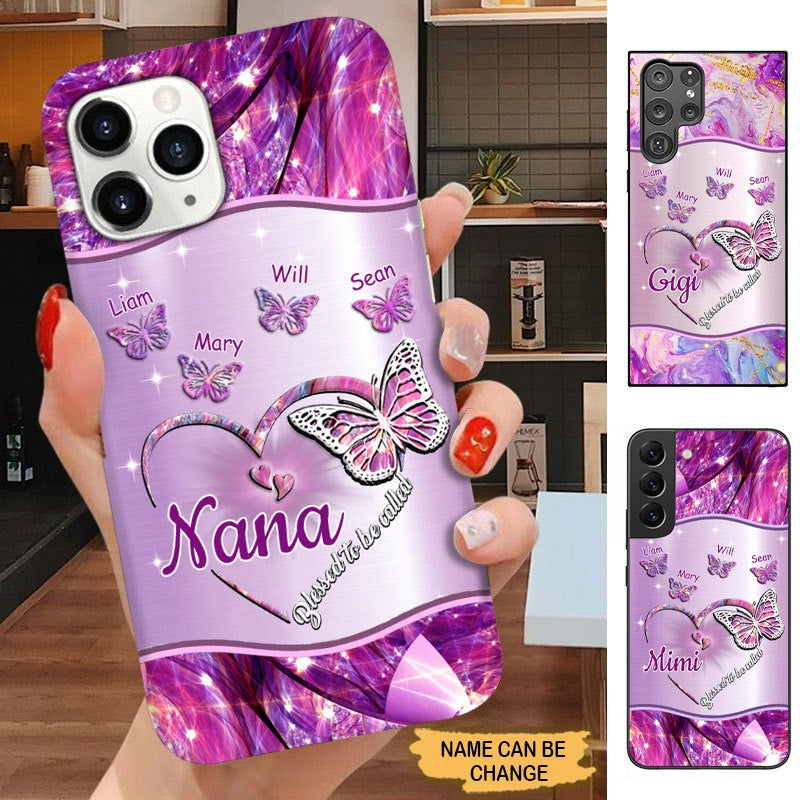 Butterflies Blessed to be called Nana Mimi Gigi Grandma Personalized Phone case SC6272 Phone case FUEL 