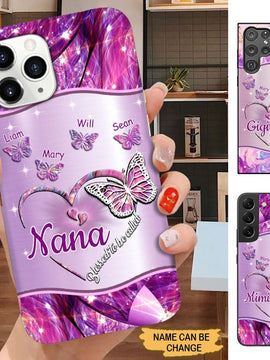 Butterflies Blessed to be called Nana Mimi Gigi Grandma Personalized Phone case SC6272