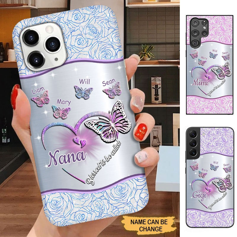 Butterflies Blessed to be called Nana Mimi Gigi Grandma Personalized Phone case SC6273 Phone case FUEL 