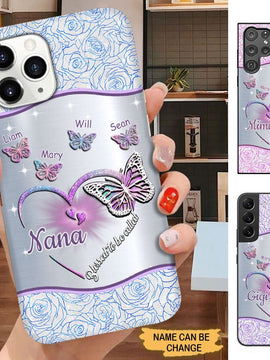 Butterflies Blessed to be called Nana Mimi Gigi Grandma Personalized Phone case SC6273