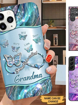 Butterflies Blessed to be called Nana Mimi Gigi Grandma Personalized Phone case SC7071