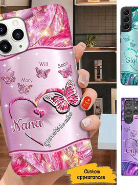 Butterflies Blessed to be called Nana Mimi Gigi Grandma Personalized Phone case SC17612