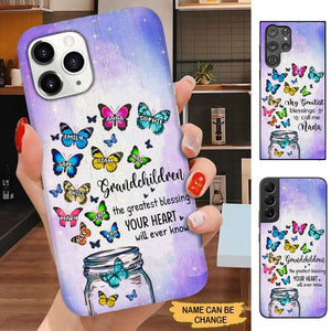 Butterflies Grandchildren The Greatest Blessing Your Heart Will Ever Know Personalized Phone case Phone case FUEL 