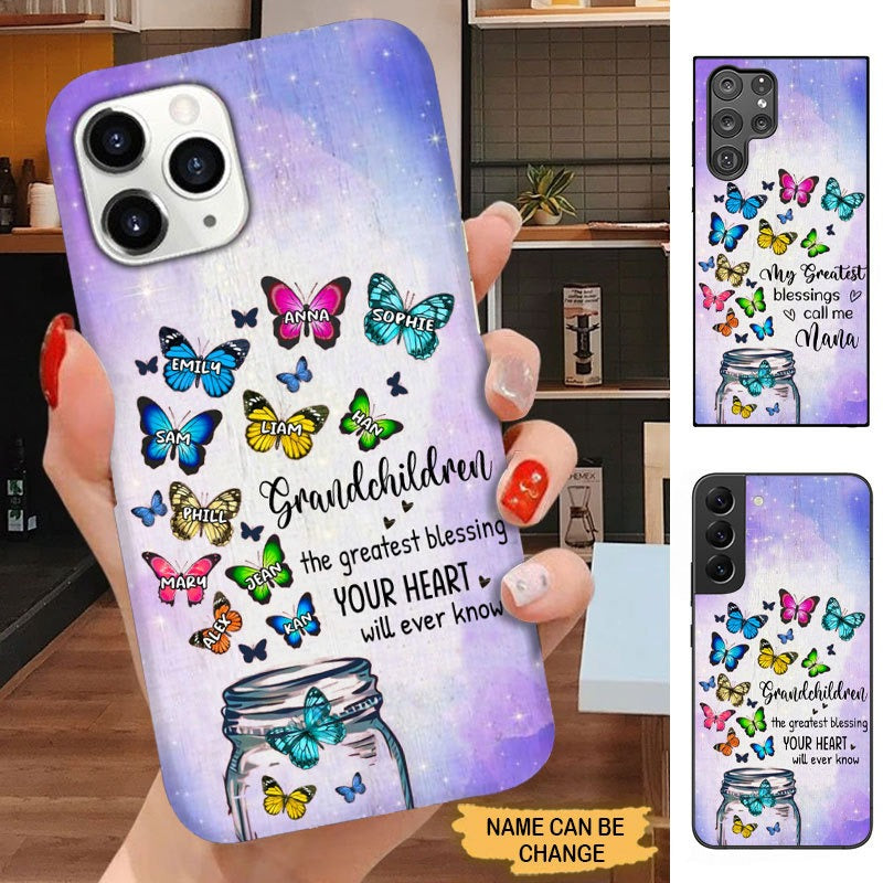 Butterflies Grandchildren The Greatest Blessing Your Heart Will Ever Know Personalized Phone case Phone case FUEL