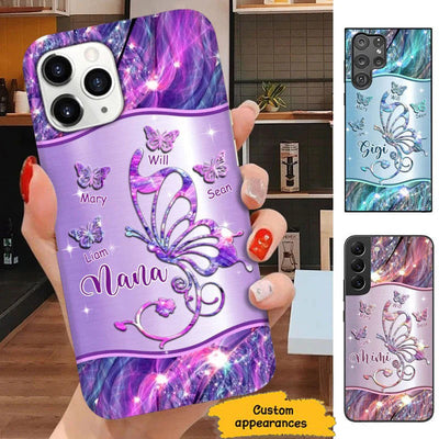 Butterflies Grandma Nana Mimi MOM Personalized Phone case SC2265 Phone case ShinyCustom Phone Case