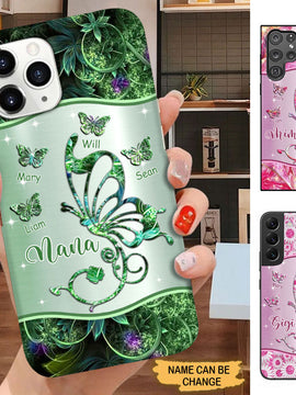 Butterflies Grandma Nana Mimi MOM Personalized Phone case SC7144