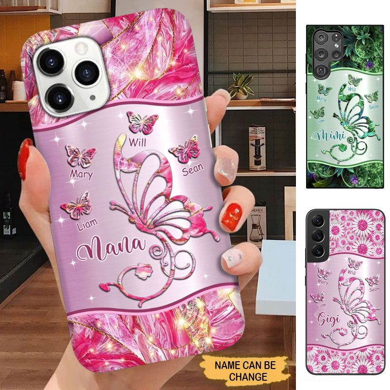 Butterflies Grandma Nana Mimi MOM Personalized Phone case SC7145 Phone case FUEL 