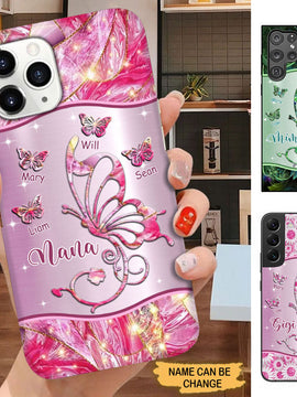 Butterflies Grandma Nana Mimi MOM Personalized Phone case SC7145