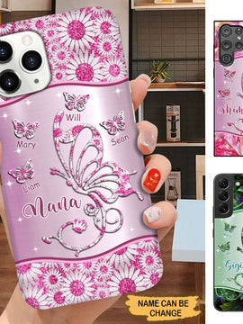 Butterflies Grandma Nana Mimi MOM Personalized Phone case SC7146