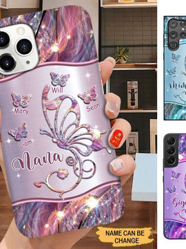 Butterflies Grandma Nana Mimi MOM Personalized Phone case
