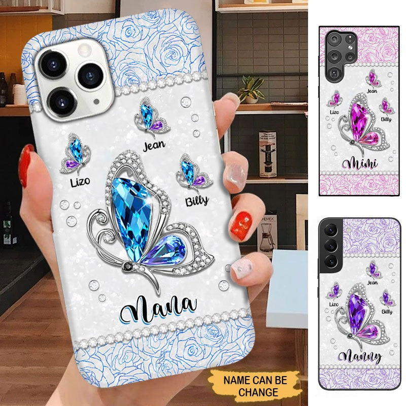 Butterflies Grandma with Grandkids Personalized Phone case SC1763 Phone case FUEL 