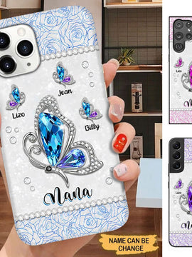 Butterflies Grandma with Grandkids Personalized Phone case SC1763