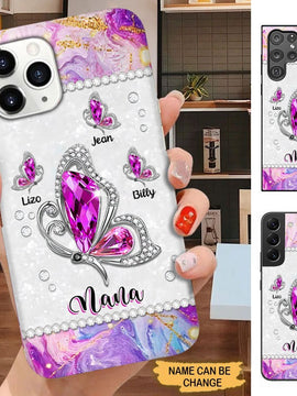 Butterflies Grandma with Grandkids Personalized Phone case SC6274