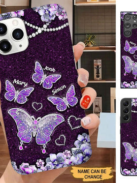 Butterflies Grandma with Grandkids Personalized Phone case