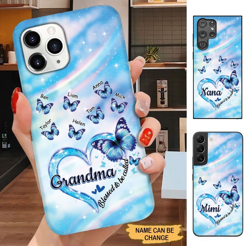Butterflies Grandma with Grandkids Personalized Phone case Phone case FUEL 
