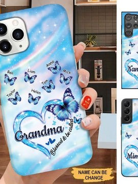 Butterflies Grandma with Grandkids Personalized Phone case