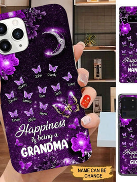 Butterflies Happiness is being Grandma Mommy Auntie Personalized Phone case