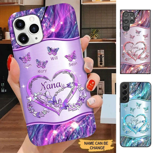 Butterflies Heart Grandma Nana Mimi Gigi Personalized Phone case SC7072 Phone case ShinyCustom Phone Case 