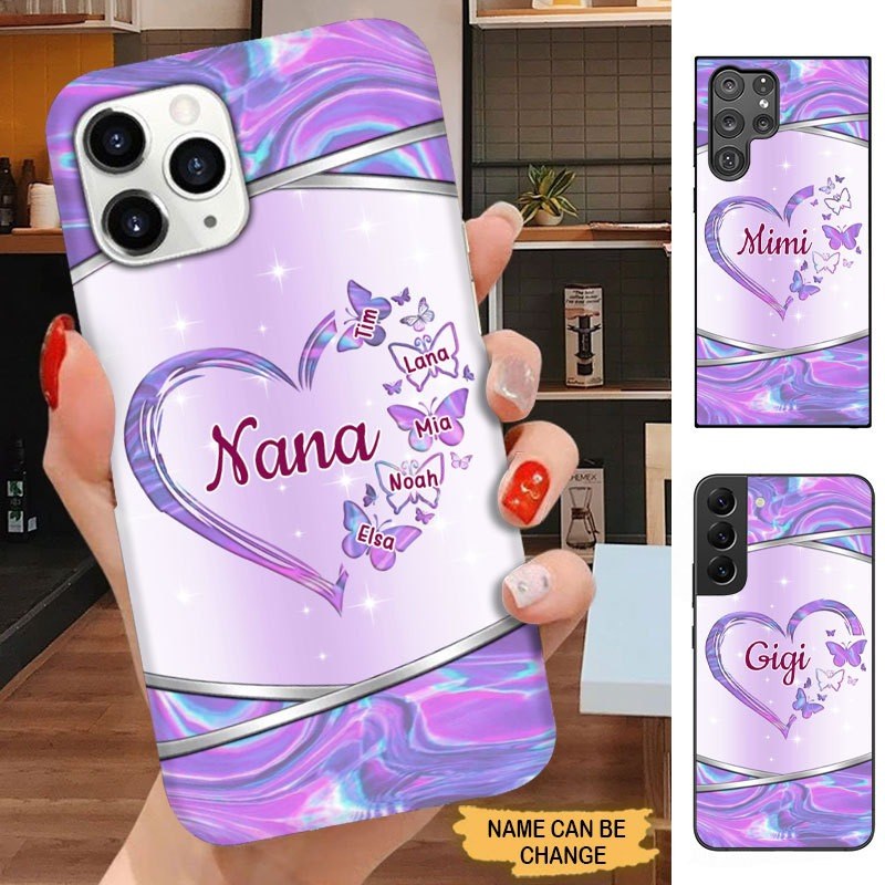 Butterflies Hearts Grandma with Grandkids Personalized Phone case SC2162 Phone case FUEL 