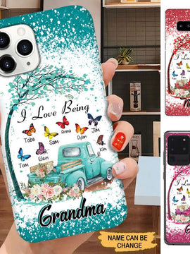 Butterflies I Love being Grandma Mommy Auntie Personalized Phone case