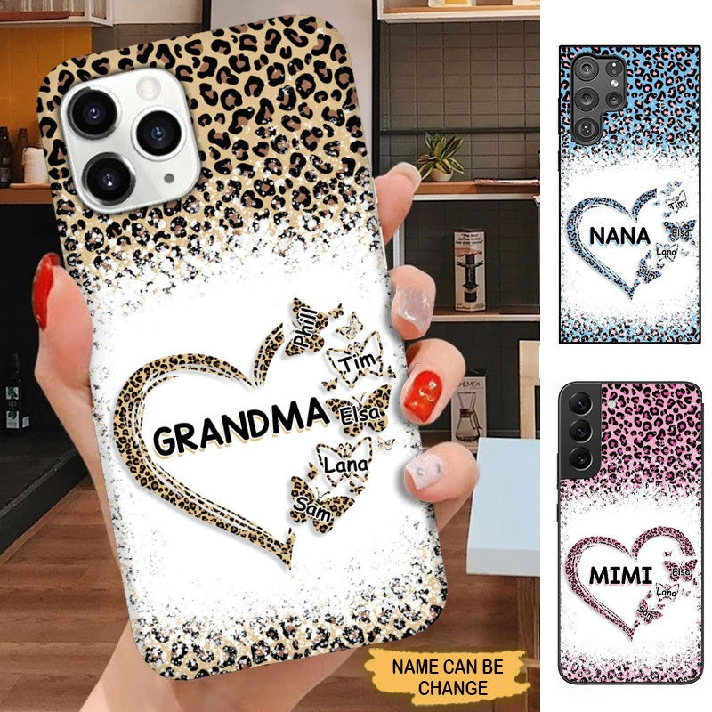Butterflies Leopard heart Grandma Personalized Phone case Phone case FUEL 