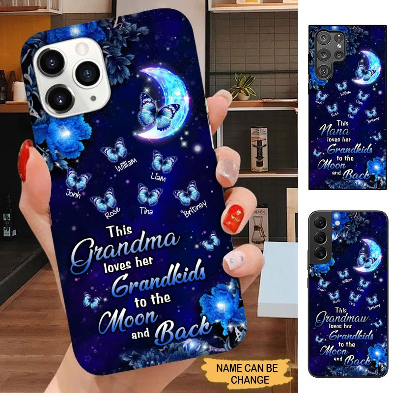 Butterflies This Grandma Loves her Grandkids to the moon and back Personalized Phone case Phone case FUEL 