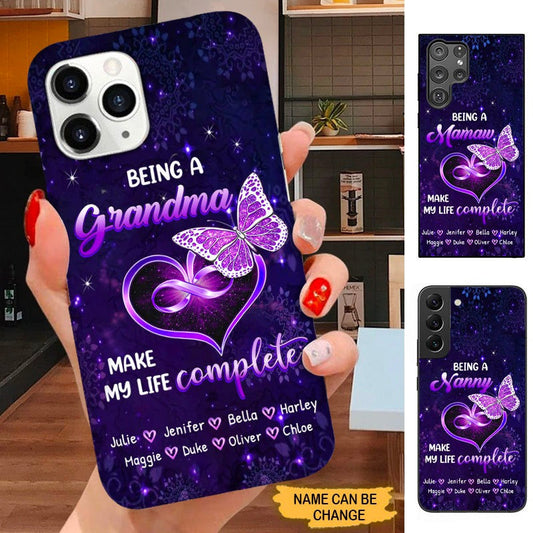 Butterfly Being Grandma makes my life complete Nana Mommy Personalized Phone case SC121011 Phone case ShinyCustom Phone Case 
