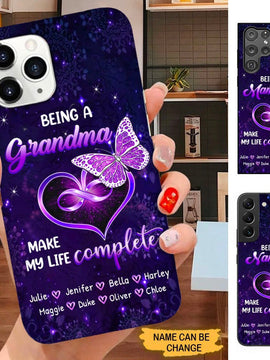 Butterfly Being Grandma makes my life complete Nana Mommy Personalized Phone case SC121011