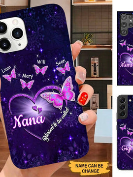 Butterfly Blesed To be called Grandma Nana Mommy Personalized Phone case SC121016