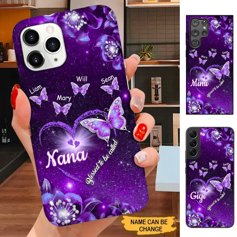 Butterfly Blesed To be called Grandma Nana Mommy Personalized Phone case SC121017 Phone case ShinyCustom Phone Case 