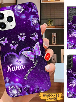 Butterfly Blesed To be called Grandma Nana Mommy Personalized Phone case SC121017