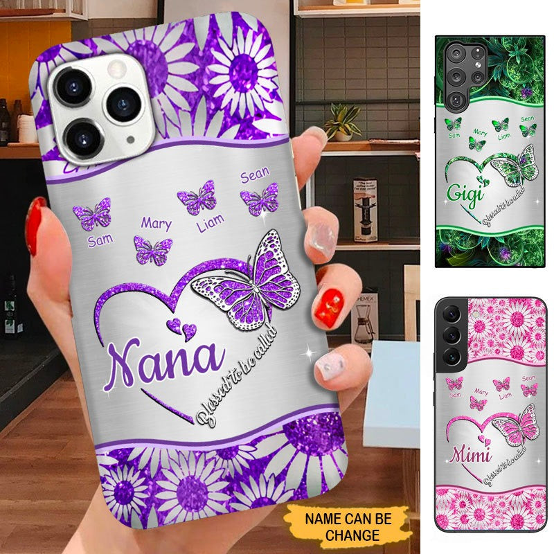 Butterfly Blesed To be called Grandma Nana Mommy Personalized Phone case SC121020 Phone case ShinyCustom Phone Case 