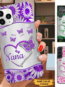 Butterfly Blesed To be called Grandma Nana Mommy Personalized Phone case SC121020