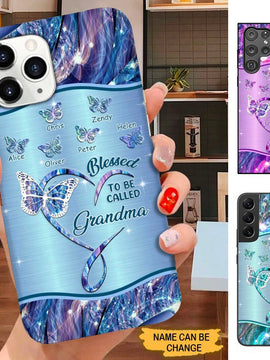 Butterfly Blesed To be called Grandma Nana Mommy Personalized Phone case SC121022