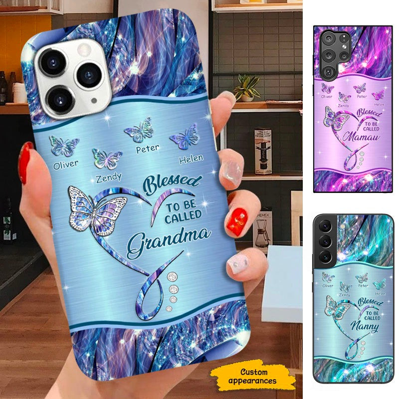 Butterfly Blessed To Be Called Grandma Nana Mimi Personalized Phone Case SC28124