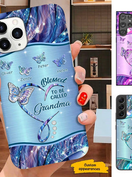 Butterfly Blessed To Be Called Grandma Nana Mimi Personalized Phone Case SC28124