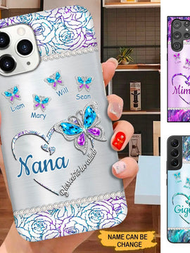 Butterfly Blessed To Be Called Nana Mimi Gigi Grandma Personalized Phone case SC0192