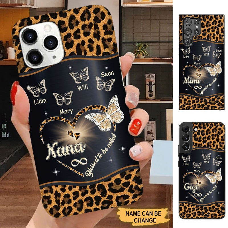 Butterfly Blessed To Be called Nana Mimi Gigi Grandma Personalized Phone case SC3081 Phone case ShinyCustom Phone Case 
