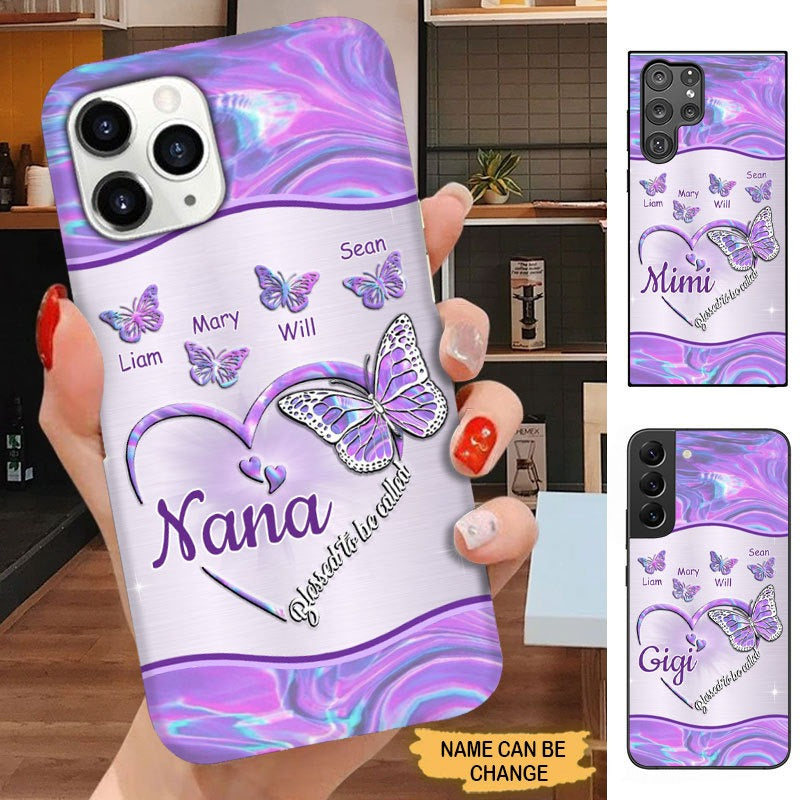 Butterfly Blessed To Be called Nana Mimi Gigi Grandma Personalized Phone case SC3084 Phone case ShinyCustom Phone Case 
