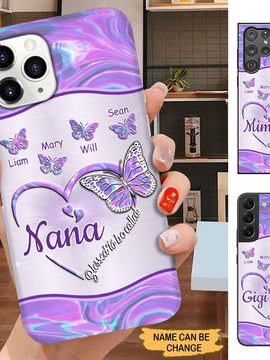 Butterfly Blessed To Be called Nana Mimi Gigi Grandma Personalized Phone case SC3084