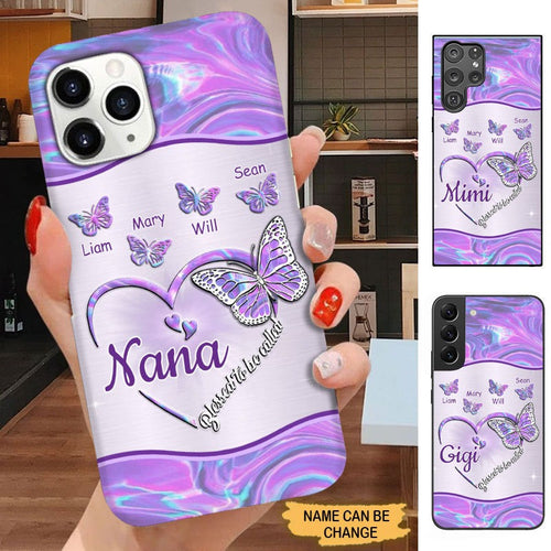 Butterfly Blessed To Be called Nana Mimi Gigi Grandma Personalized Phone case SC3084 Phone case ShinyCustom Phone Case 