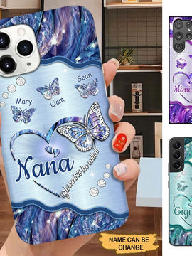 Butterfly Blessed To Be called Nana Mimi Gigi Grandma Personalized Phone case SC3085