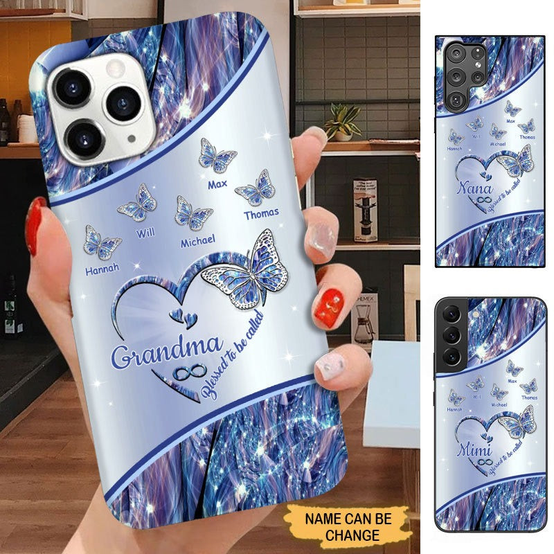 Butterfly Blessed To Be called Nana Mimi Gigi Grandma Personalized Phone case SC3088 Phone case ShinyCustom Phone Case 