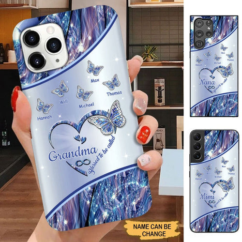 Butterfly Blessed To Be called Nana Mimi Gigi Grandma Personalized Phone case SC3088 Phone case ShinyCustom Phone Case 